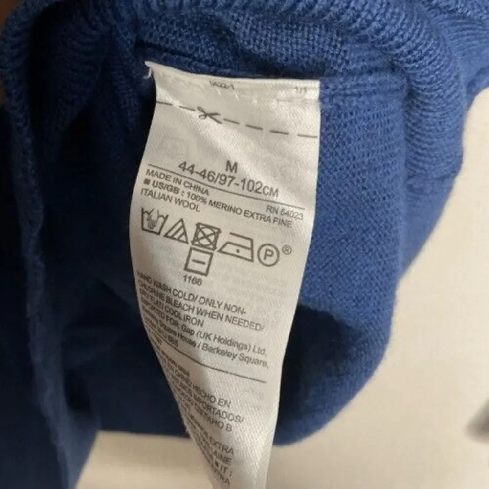 Banana Republic Baruffa Crewneck Sweater Men Size M Blue Merino Wool Long Sleeve